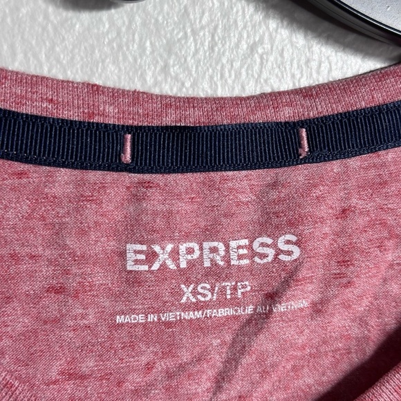 Express Men Casual Pink/Red V-Neck shirt size XS/TP - Picture 4 of 7